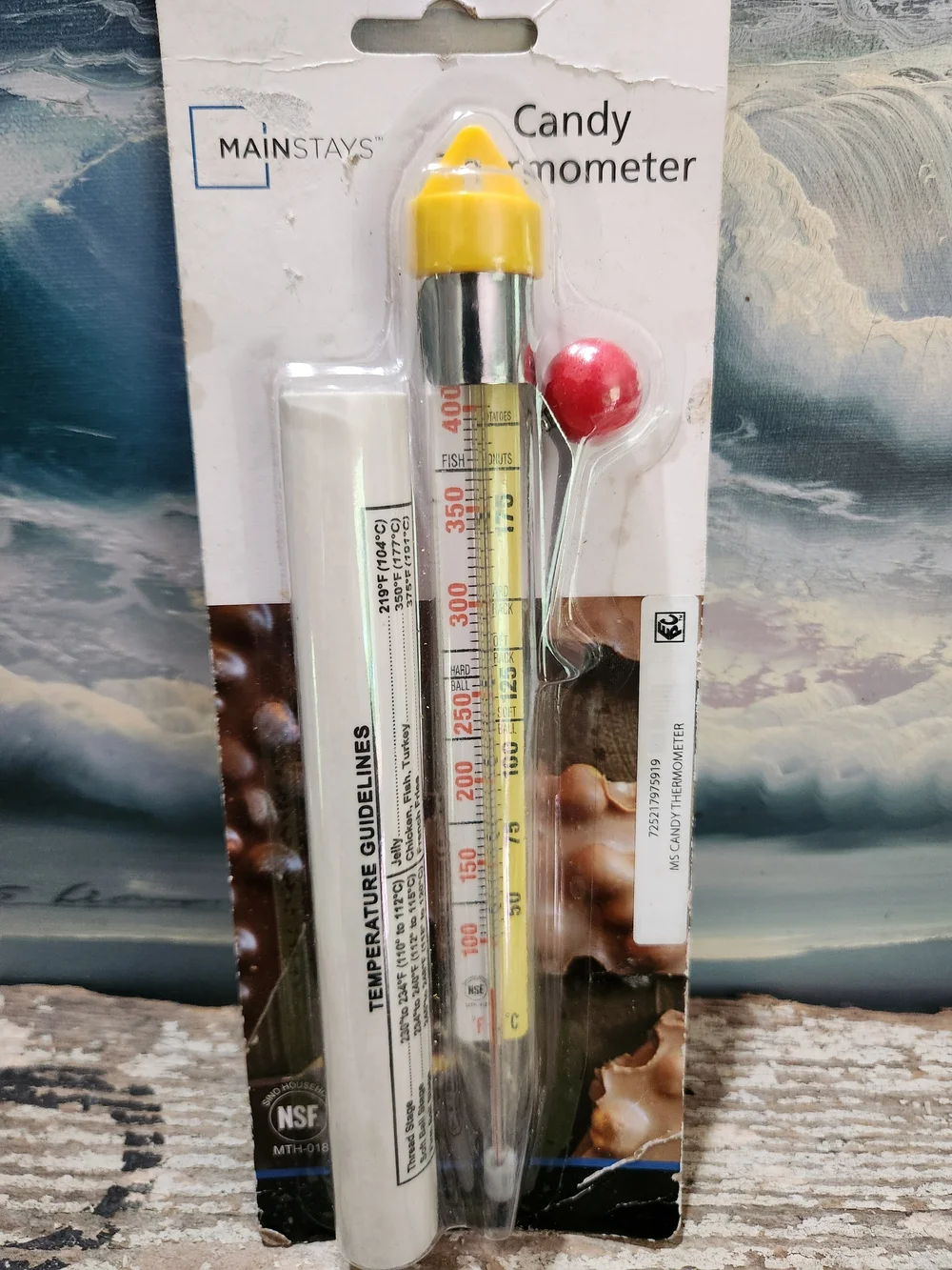 Mainstays Yellow Candy Thermometer - Accurate Candy & Deep Frying Readings